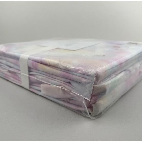 Pottery Barn Kids Organic Sheet Set FULL Tie Dye Heart Pastel Multicolor Bedding - Picture 5 of 5